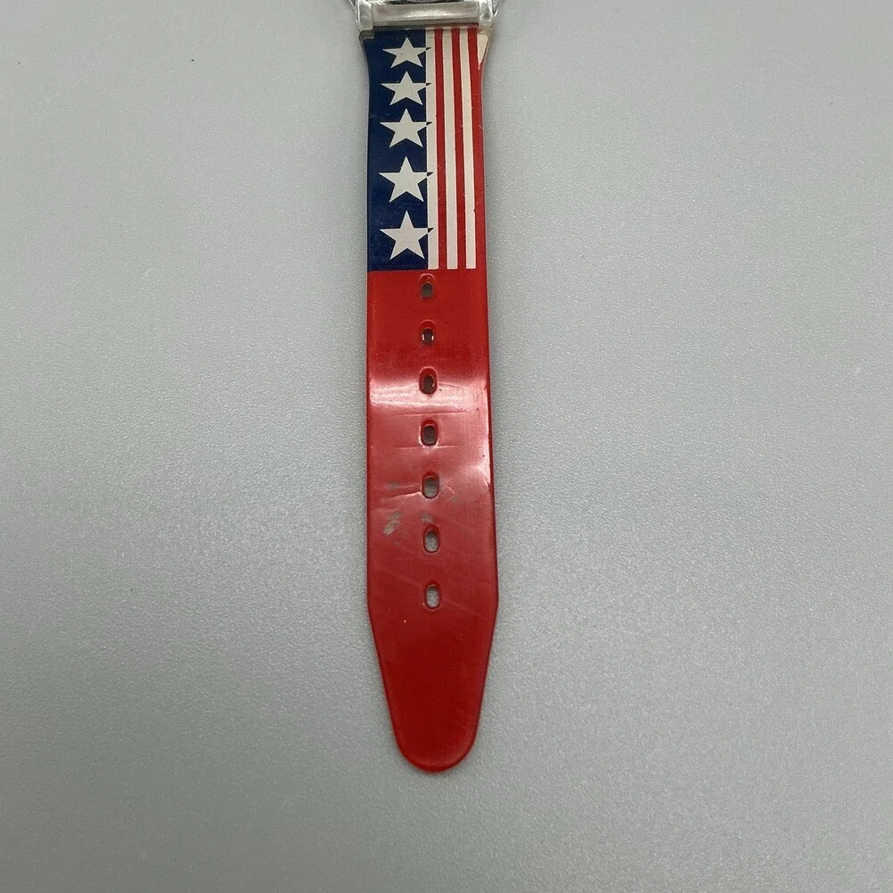 Vintage Fada USA Collection Unisex Watch 33mm Flag Red White Blue New Battery